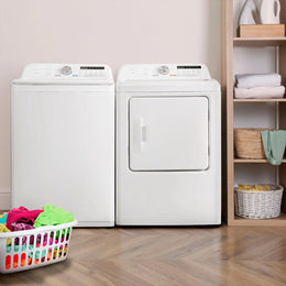 Package - Insignia™ - 4.1 Cu. Ft. Top Load Washer with ColdMotion Technology and 7 Cu. Ft. Electric Dryer with Sensor Dry - White