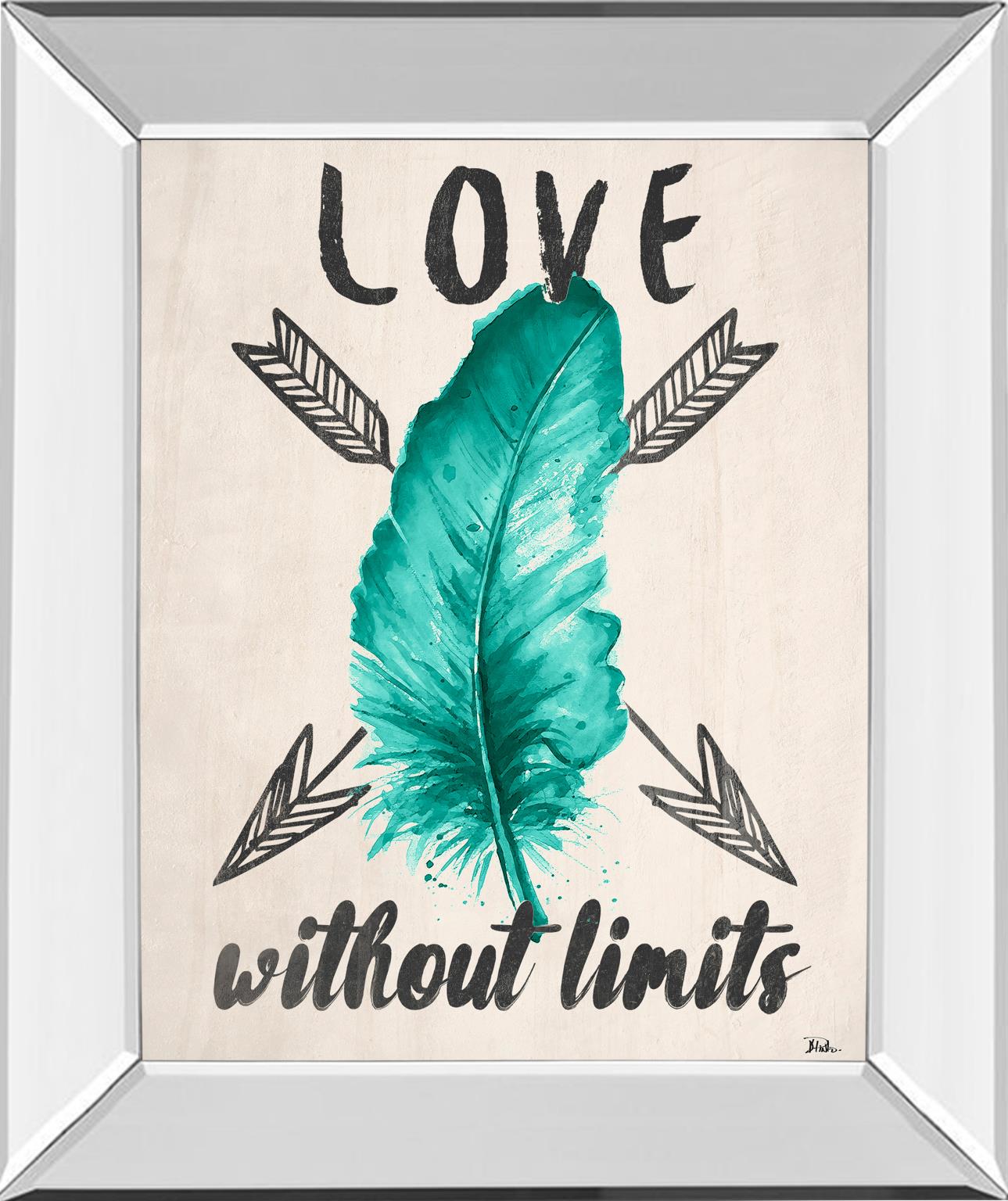 Mirrored Frame Teal Fearless Limits Ii By Patricia Pinto 22X26 Mirror Frame Print