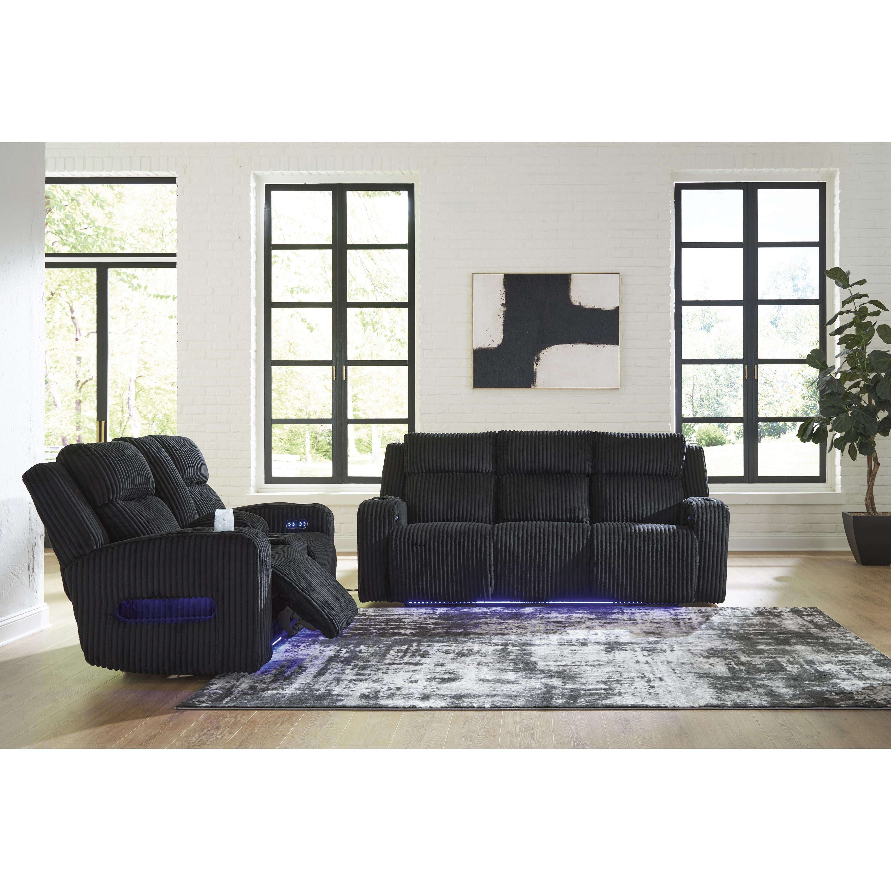 Swipe Furniture Exclusive Design Forest Lake Power Reclining Fabric Loveseat with Console PC6420218