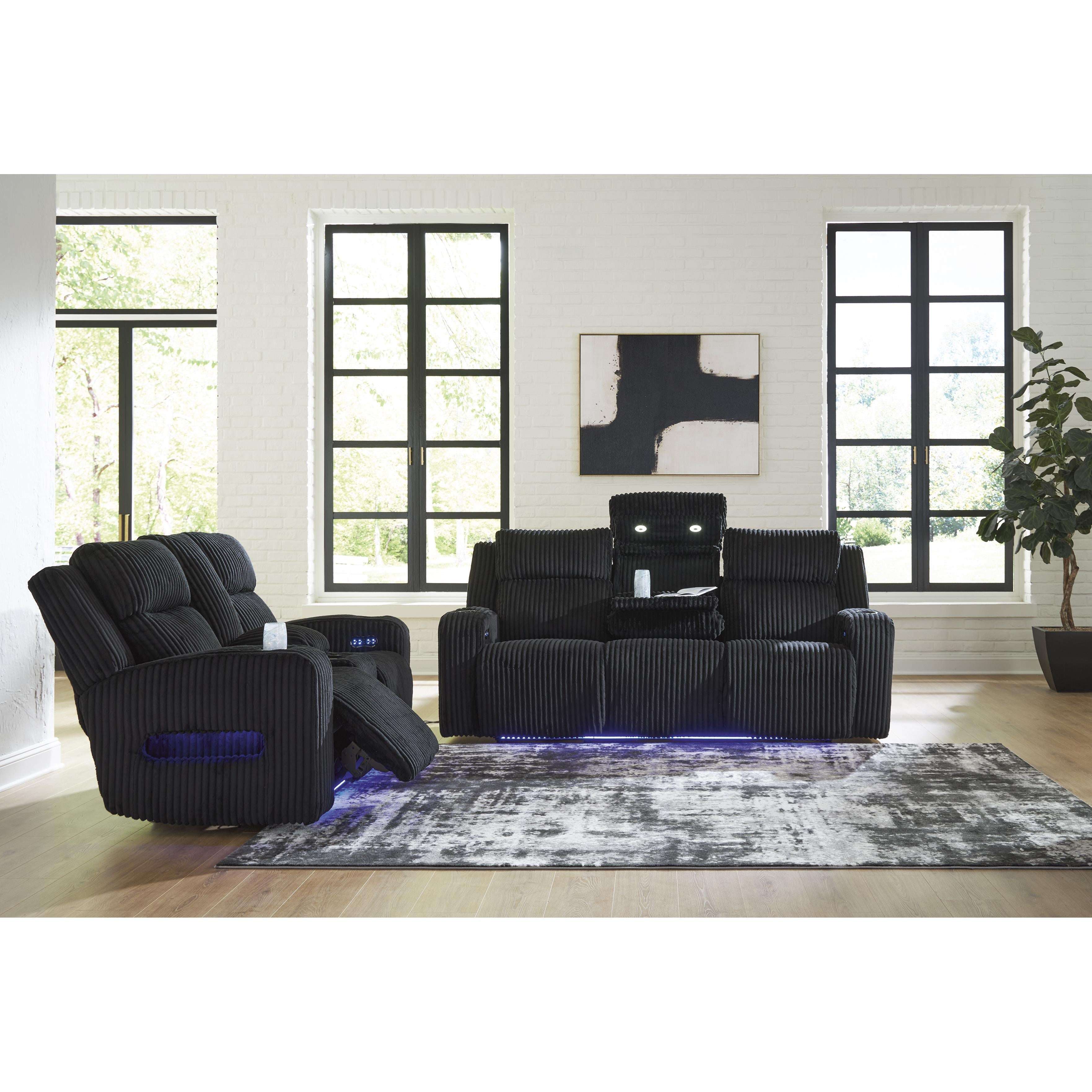 Swipe Furniture Exclusive Design Forest Lake Power Reclining Fabric Loveseat with Console PC6420218