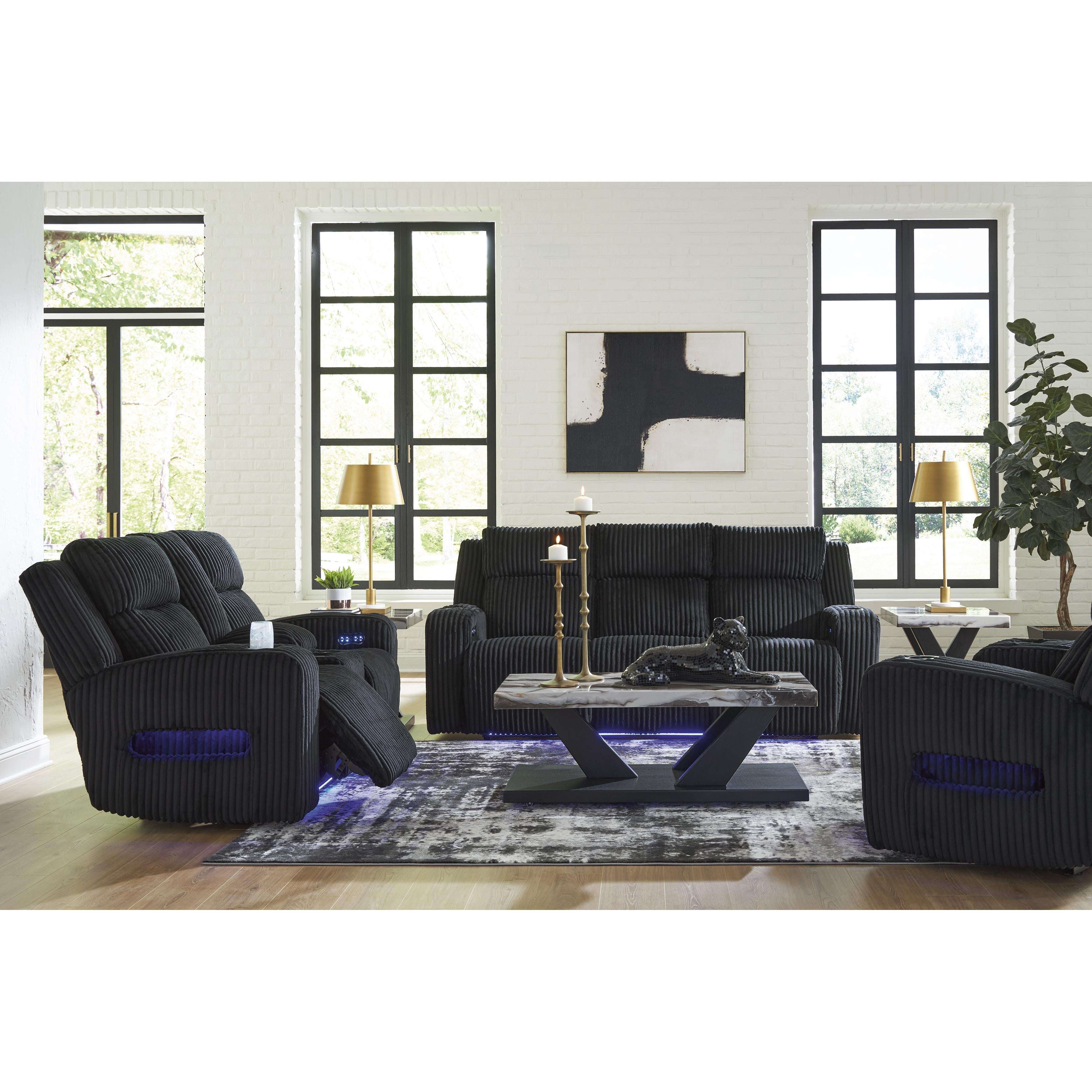 Swipe Furniture Exclusive Design Forest Lake Power Reclining Fabric Loveseat with Console PC6420218