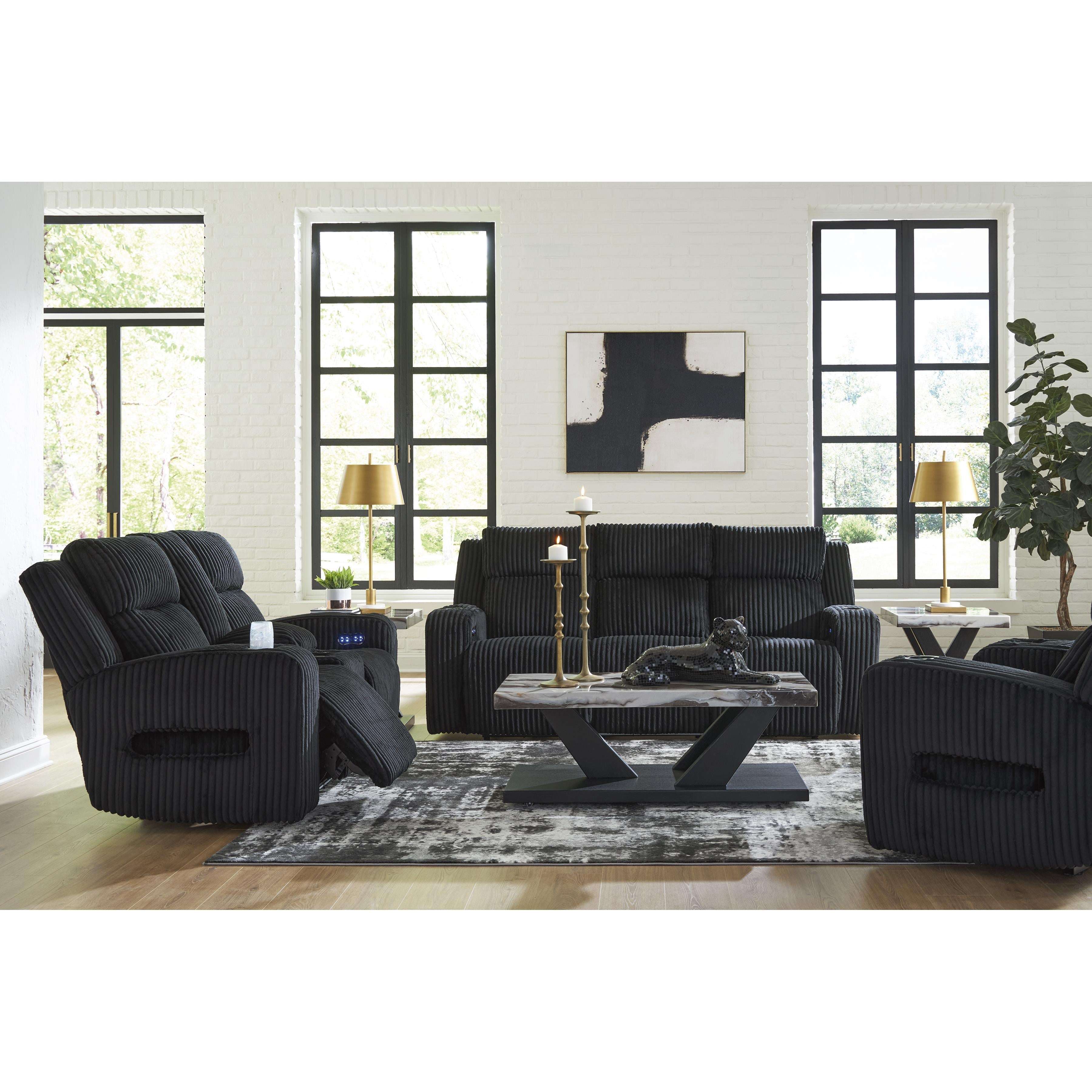 Swipe Furniture Exclusive Design Forest Lake Power Reclining Fabric Loveseat with Console PC6420218