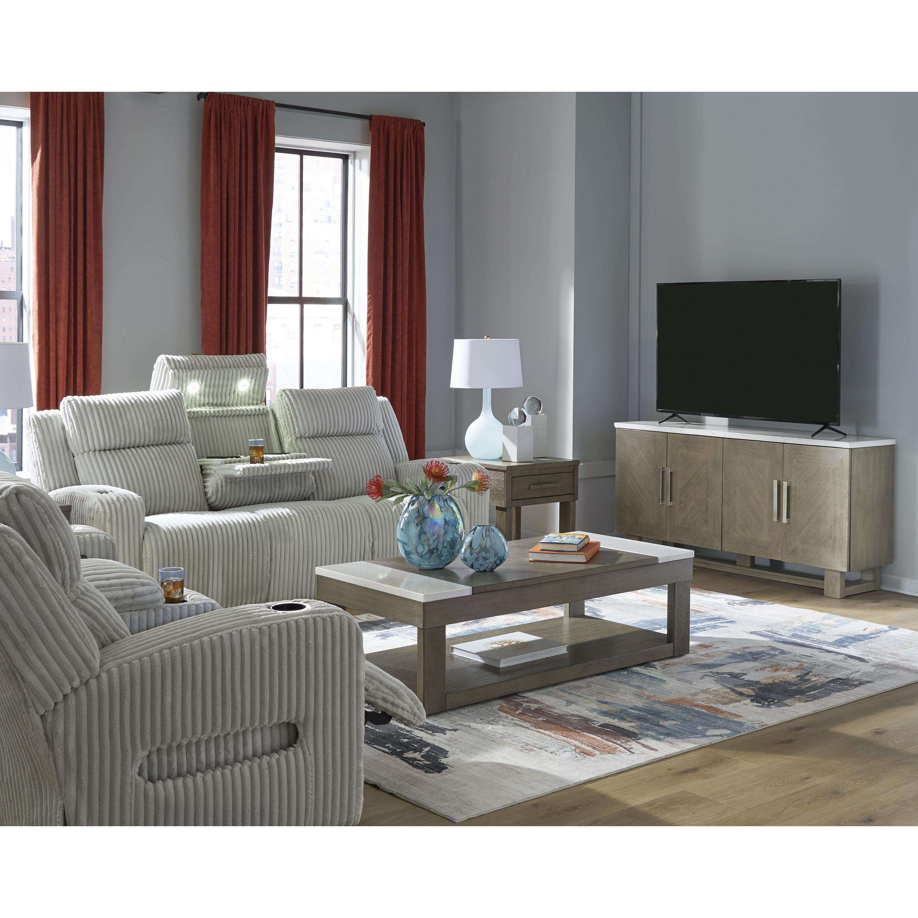 Swipe Furniture Exclusive Design Forest Lake Power Reclining Loveseat with Console PC6420318