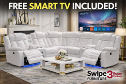 ACE26 White Reclining Sectional