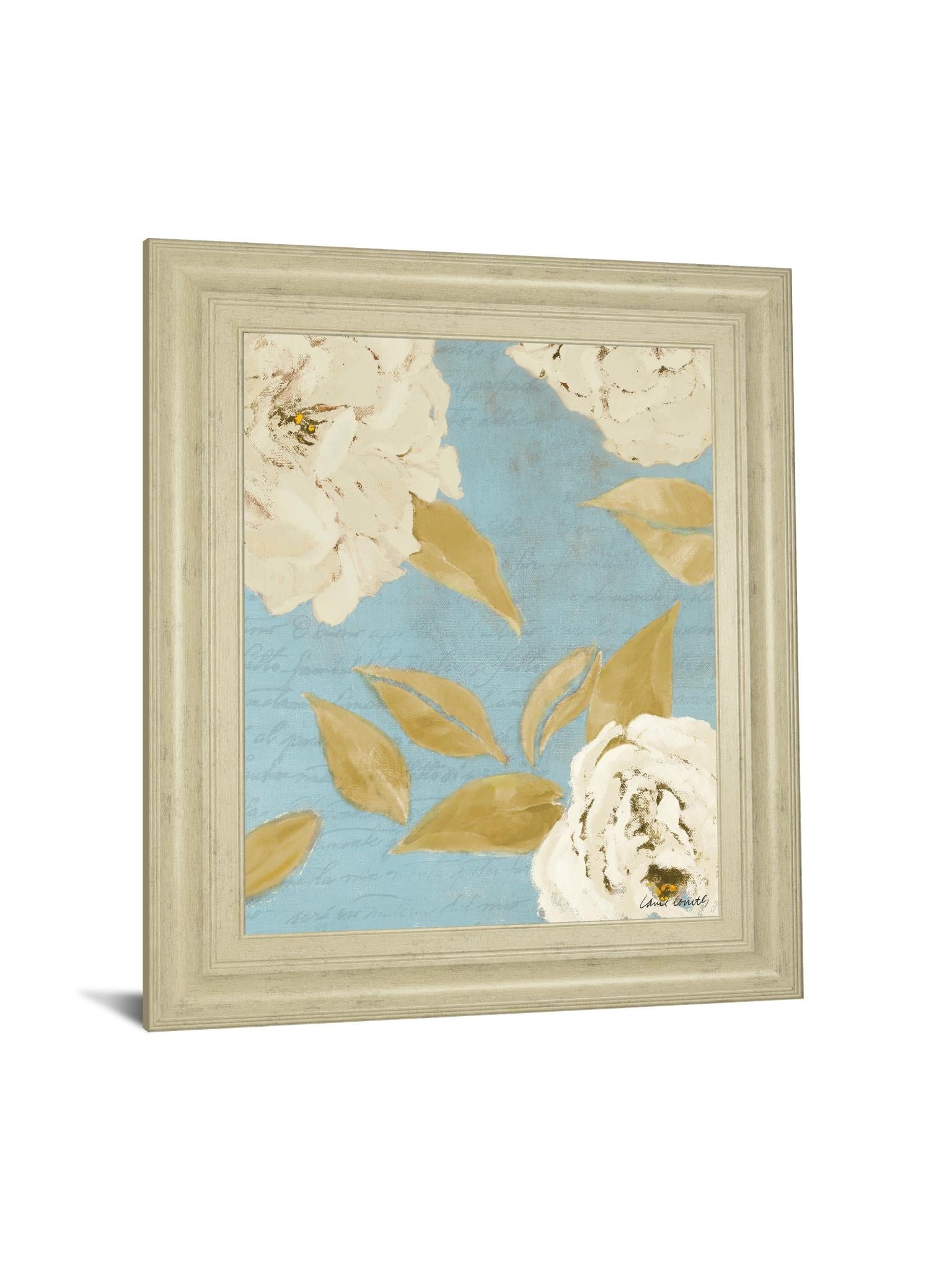 Scripted Poetic Peonies I By Lanie Loreth 22X26 Framed Print