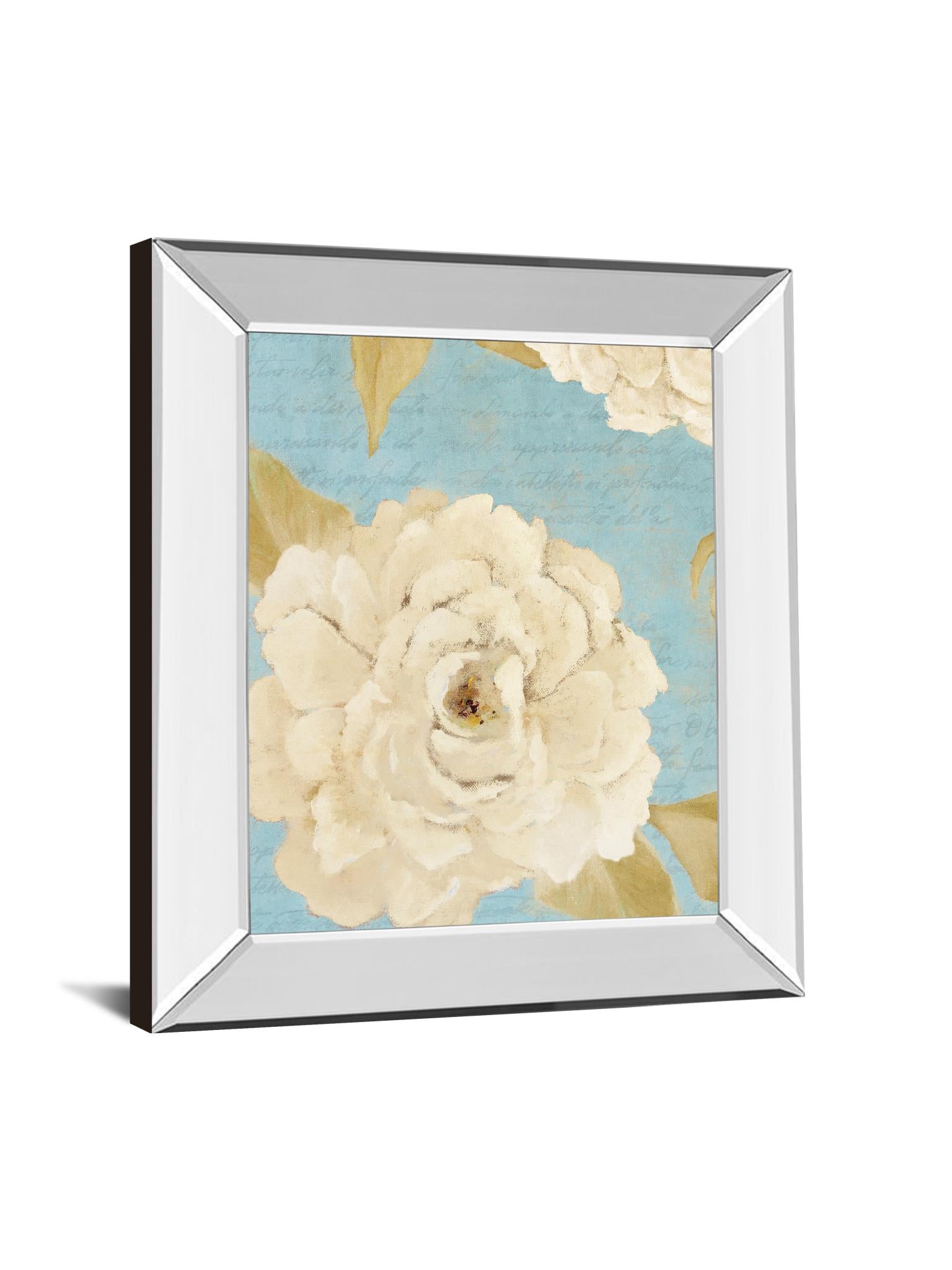 Mirrored Frame Scripted Poetic Peonies Ii By Lanie Loreth 22X26 Mirror Frame Print