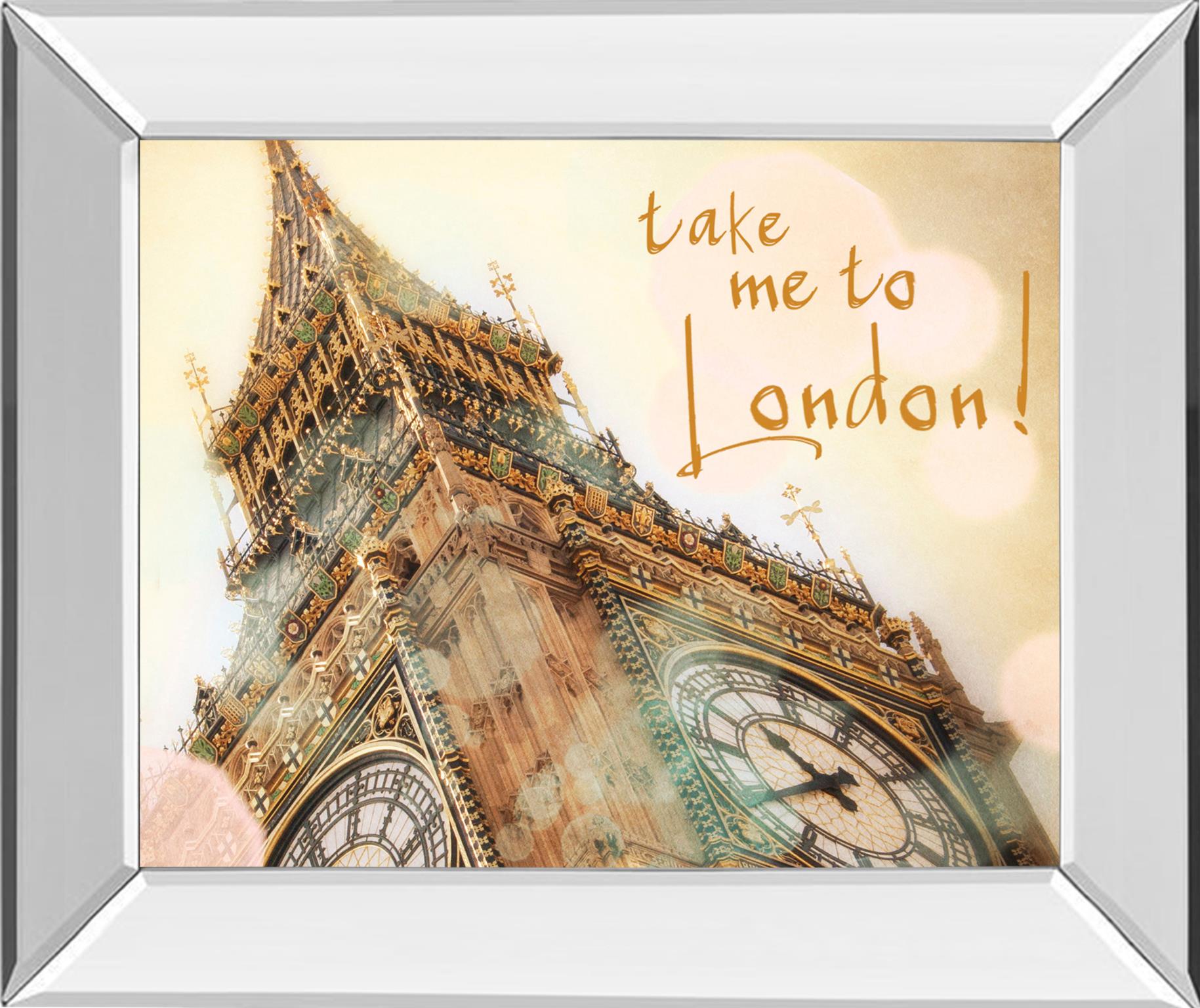 Mirrored Frame Take Me To London By Emily Navas 22X26 Mirror Frame Print