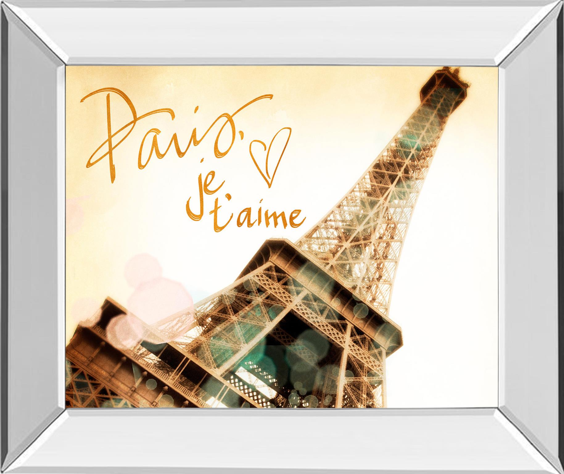 Mirrored Frame Paris, J'Taime By Emily Navas 22X26 Mirror Frame Print