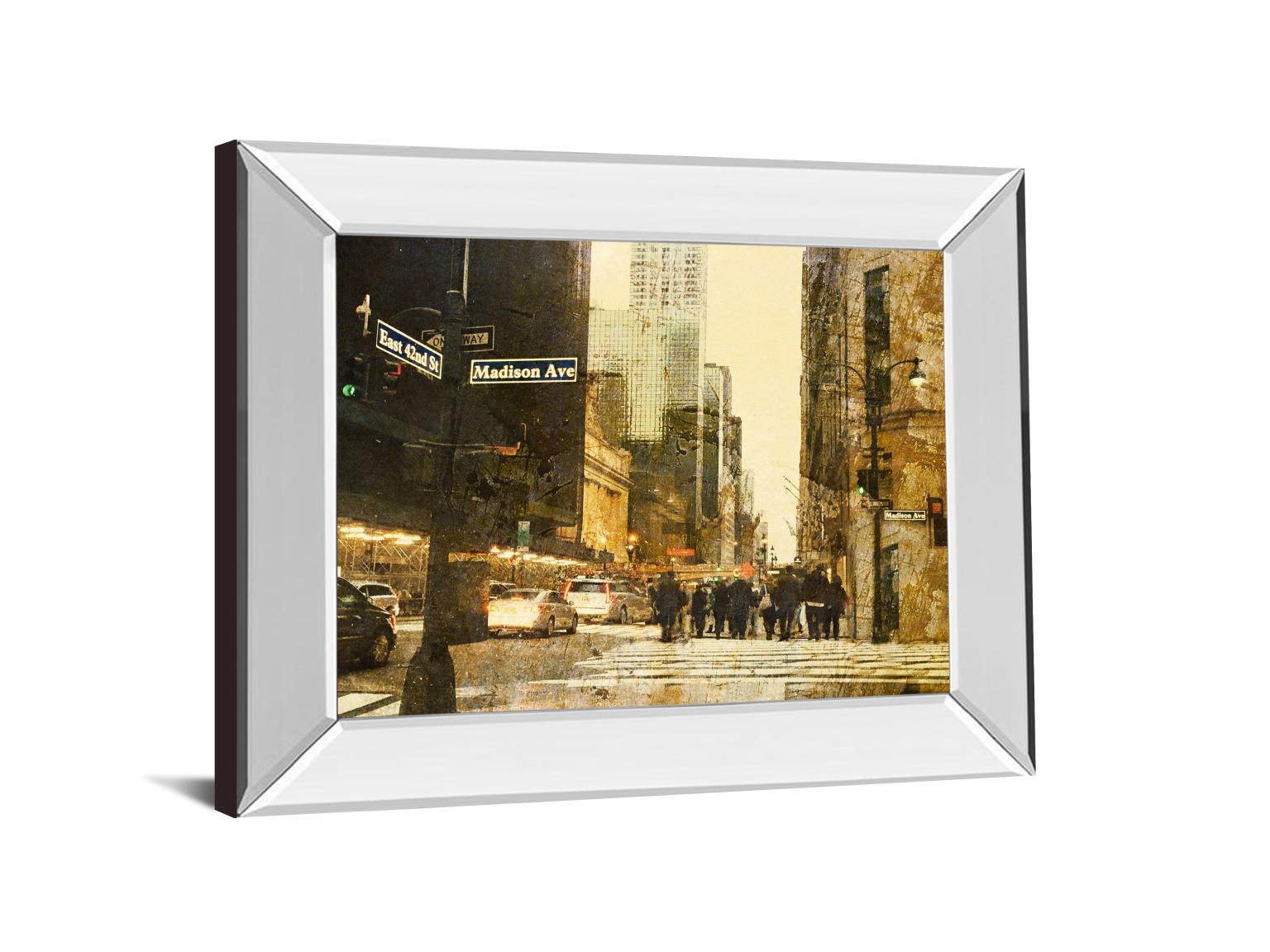 Mirrored Frame New York Streets By Acosta 22X26 Mirror Frame Print