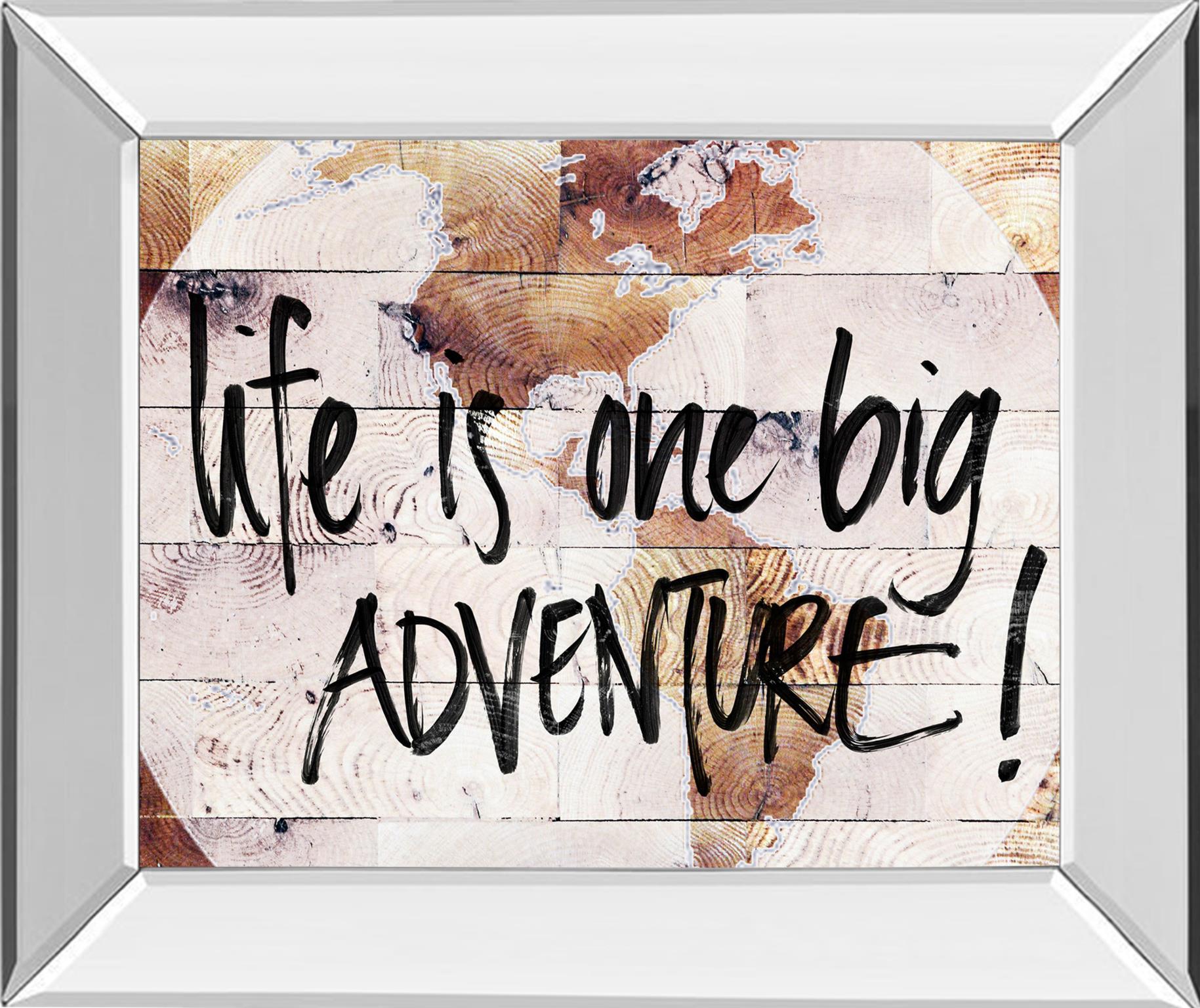 Mirrored Frame World On Wood By Sd Studios 22X26 Mirror Frame Print