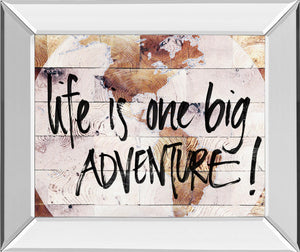 Mirrored Frame World On Wood By Sd Studios 22X26 Mirror Frame Print