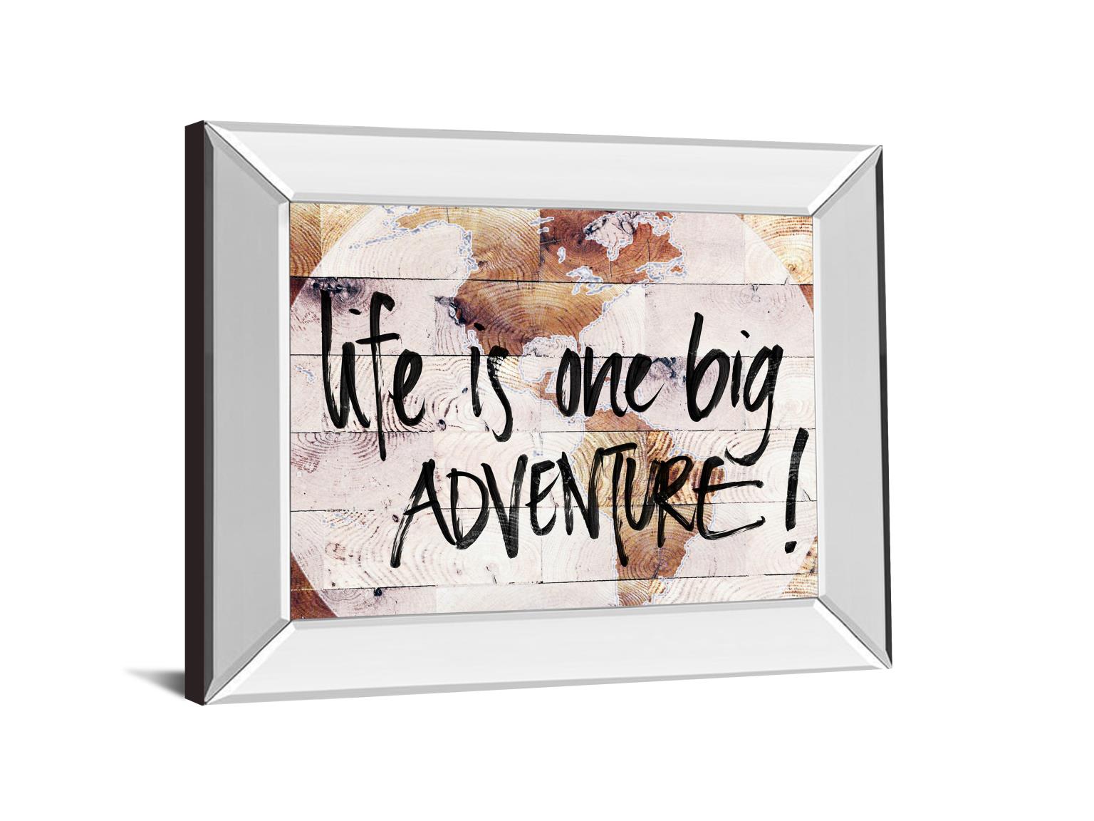 Mirrored Frame World On Wood By Sd Studios 22X26 Mirror Frame Print