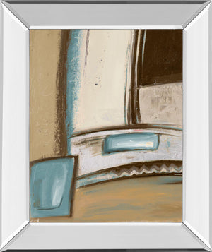 Mirrored Frame Time Flies On Blue I By Patricia Pinto 22X26 Mirror Frame Print