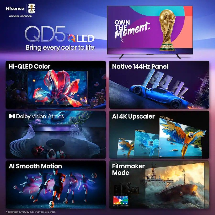 Hisense - 98" Class QD5 Series Hi-QLED 4K UHD Smart Google TV (2025)