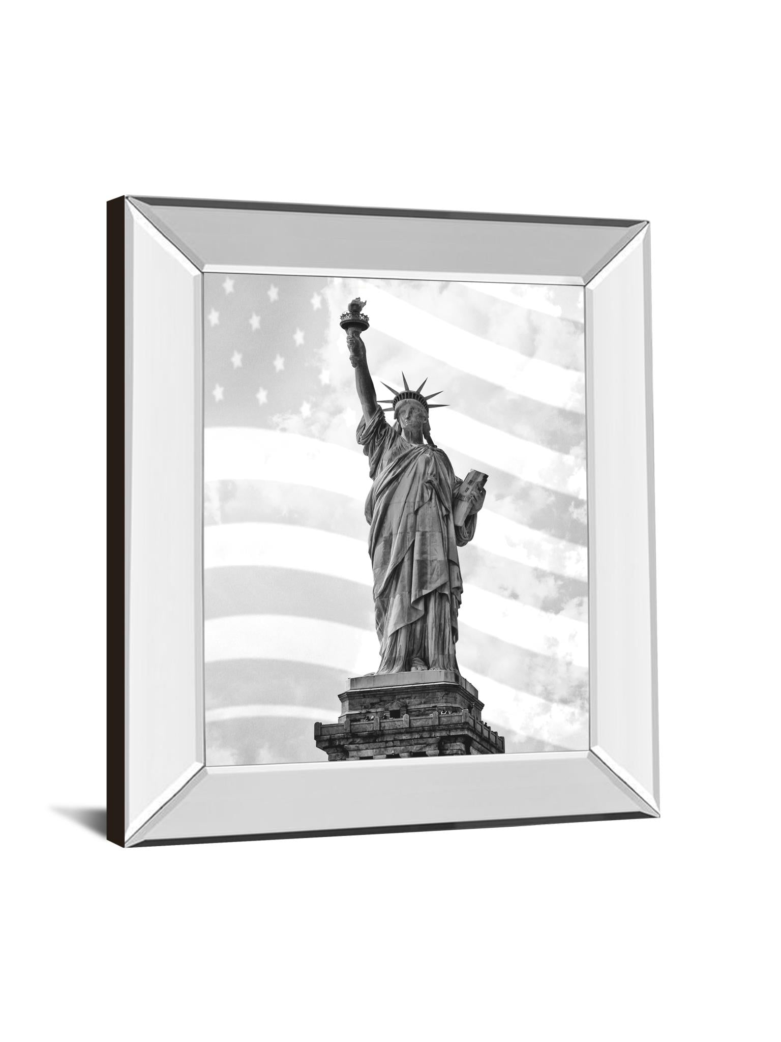Mirrored Frame Liberty Flag By Roffman, R. 22X26 Mirror Frame Print