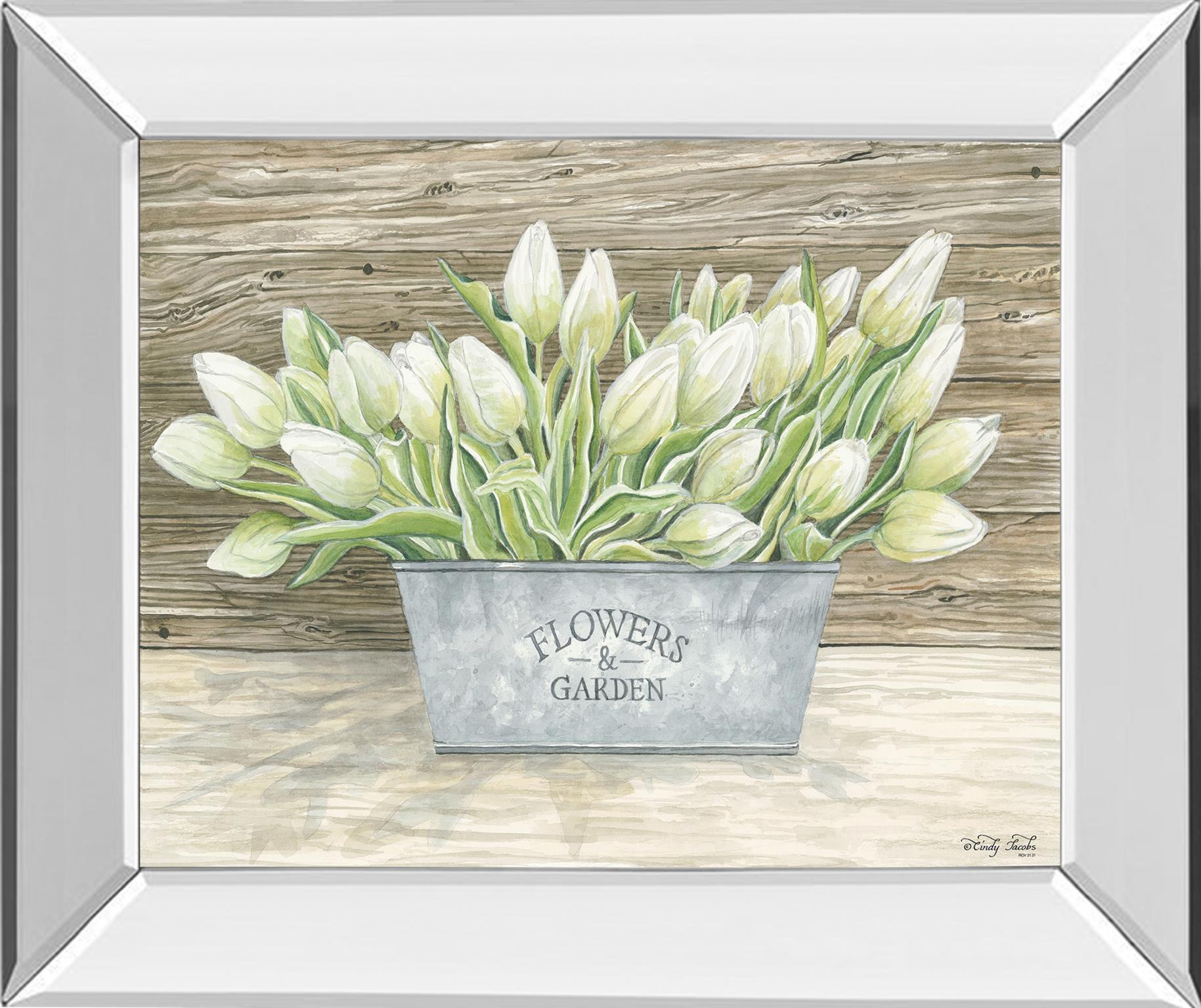 Mirrored Frame Flowers & Garden Tulips By Cindy Jacobs 22X26 Mirror Frame Print