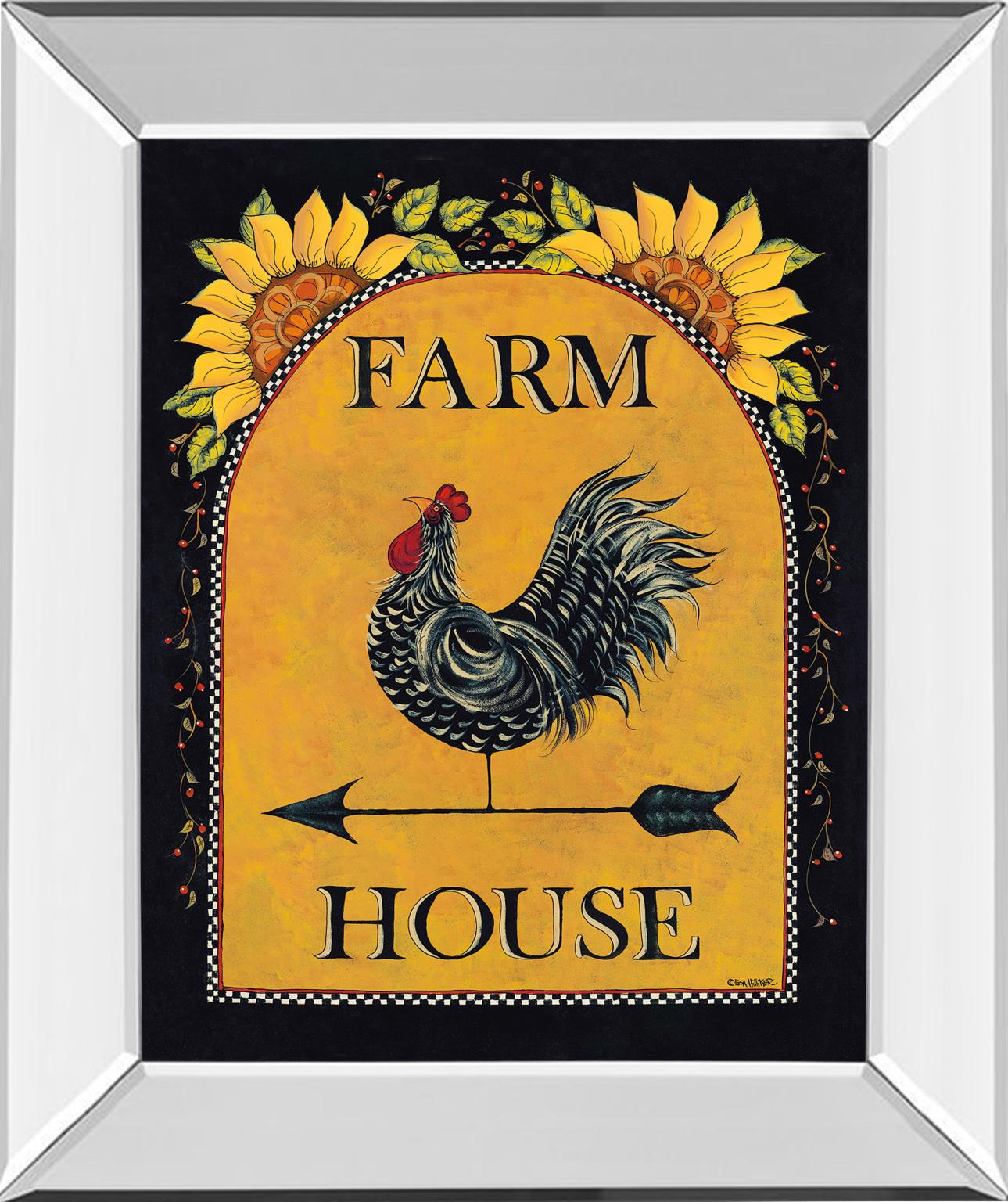 Mirrored Frame Sunny Farmhouse By Lisa Hillker 22X26 Mirror Frame Print