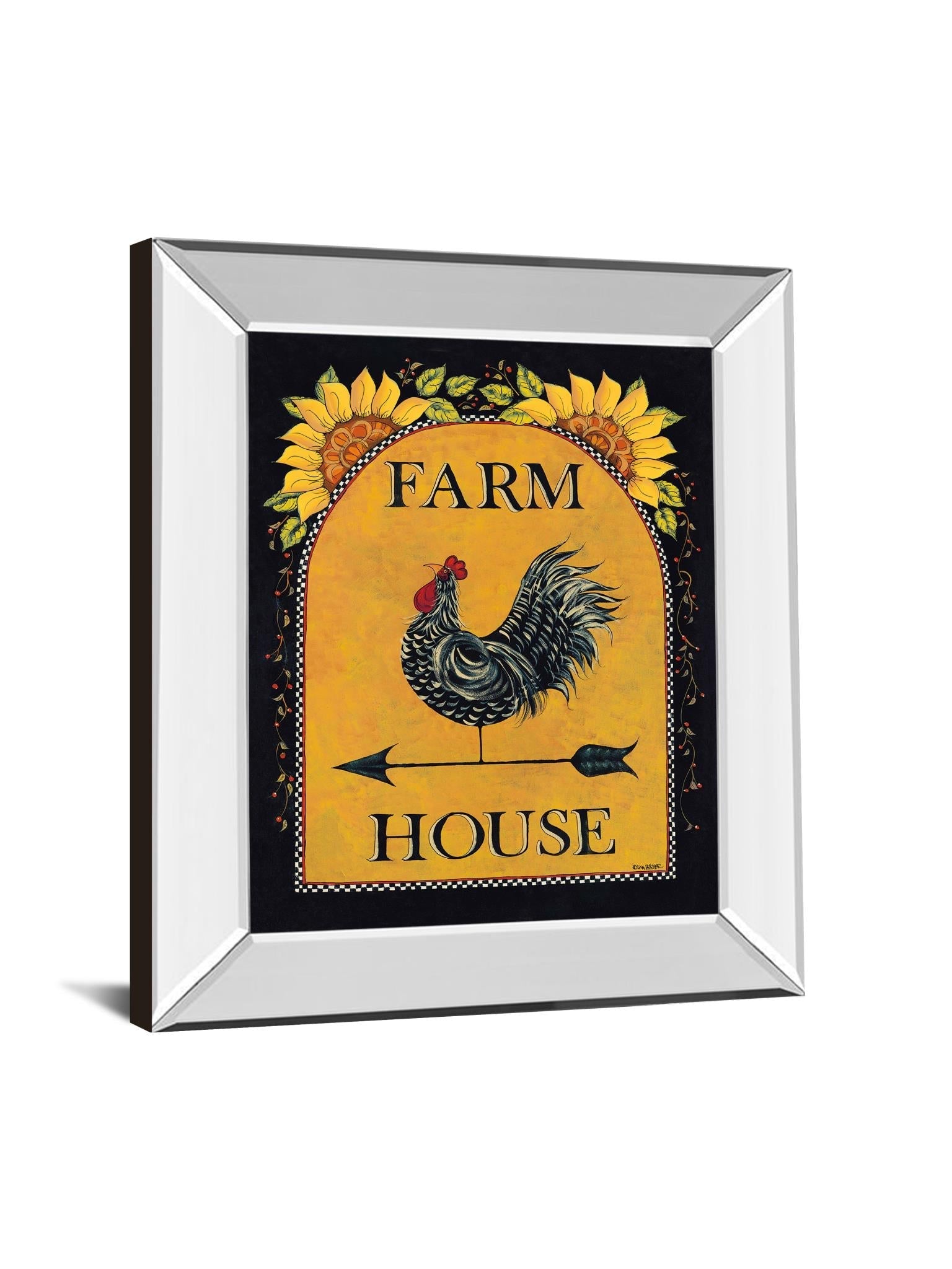 Mirrored Frame Sunny Farmhouse By Lisa Hillker 22X26 Mirror Frame Print