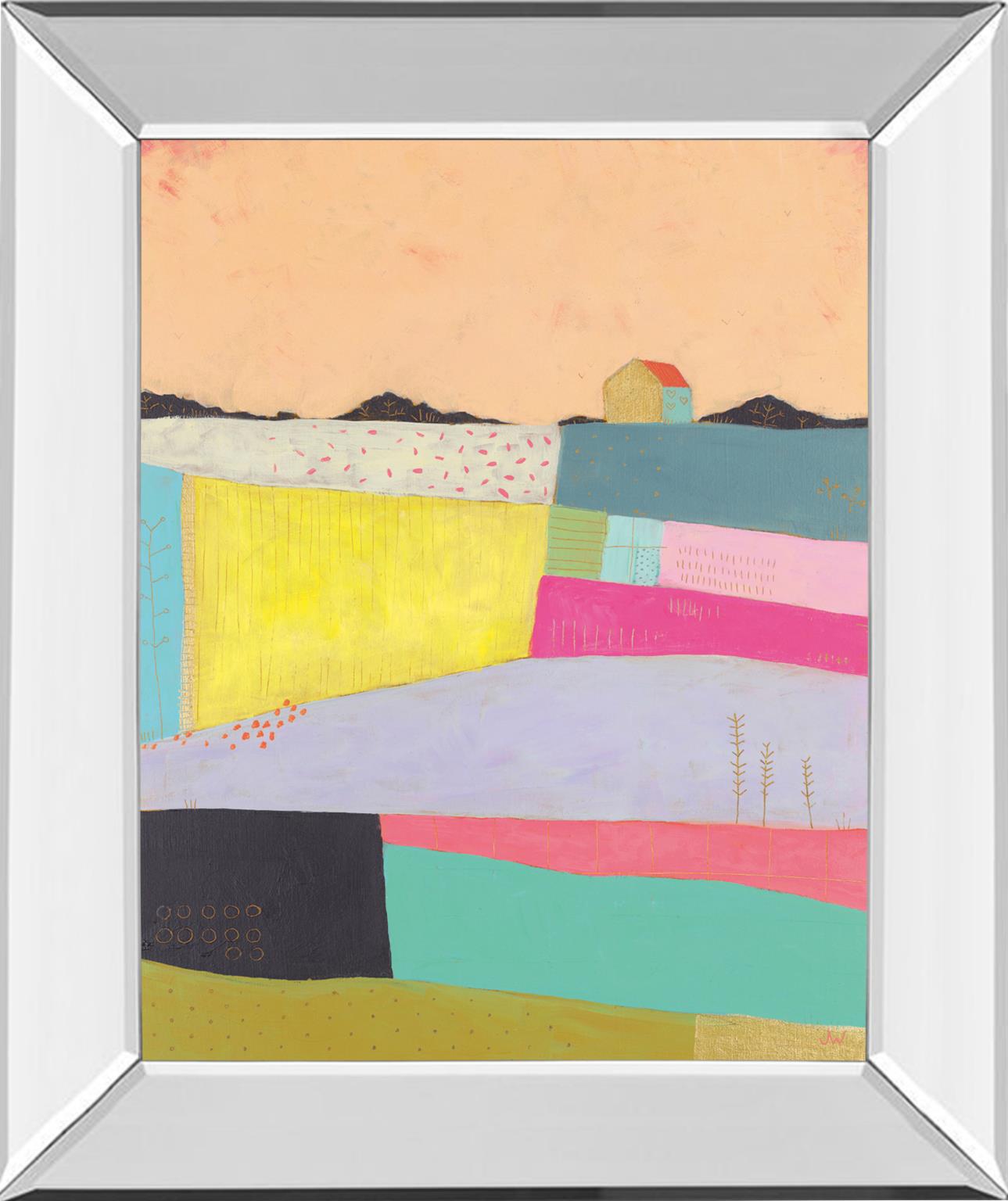 Mirrored Frame Live Coloufully-Applique By Joelle Wehkamp 22X26 Mirror Frame Print