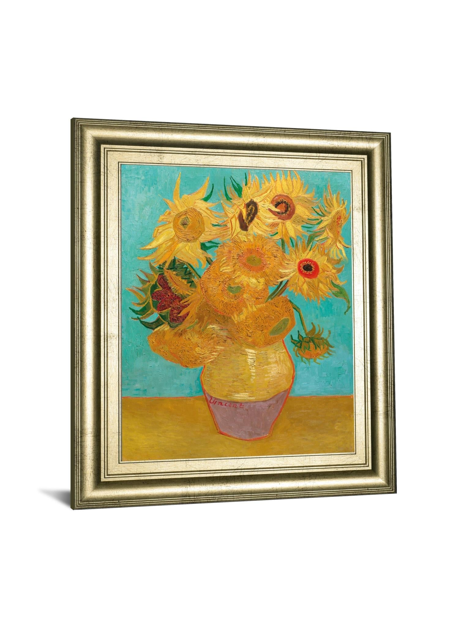 Still Life Vase With Twelve Sunflowers, January 1889 By Vincent Van Gogh 22X26 Framed Print