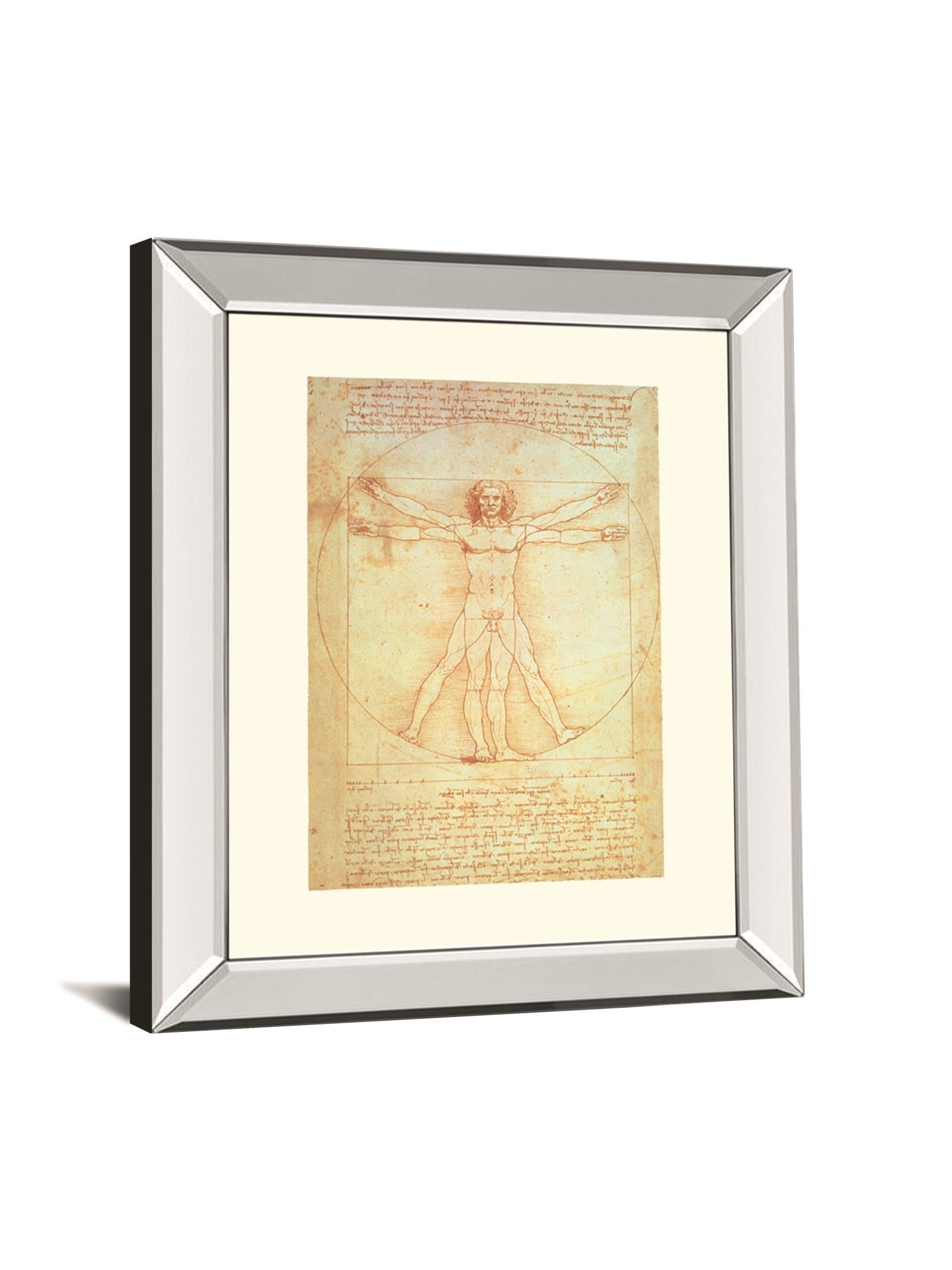 Vituvian Man By Leonardo Da Vinci 22X26 Mirror Frame Print
