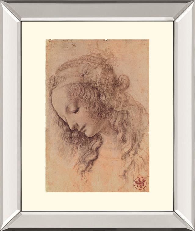 Testa Di Donna Di Profilo By Leonardo Da Vinci 22X26 Mirror Frame Print