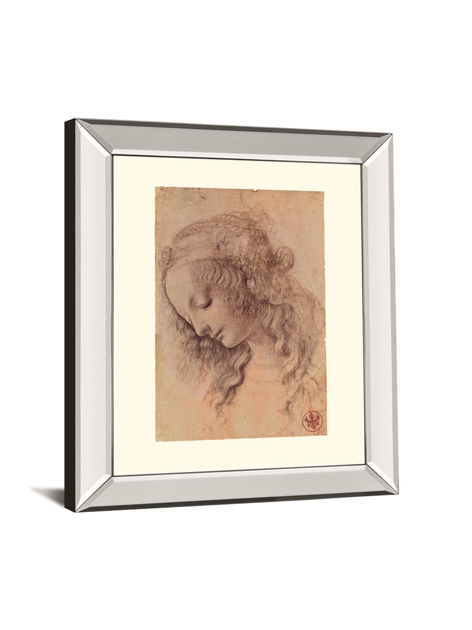 Testa Di Donna Di Profilo By Leonardo Da Vinci 22X26 Mirror Frame Print