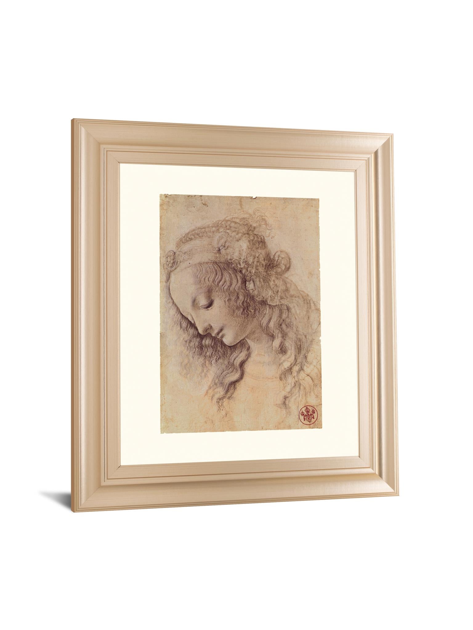 Testa Di Donna Di Profilo By Leonardo Da Vinci 22X26 Framed Print