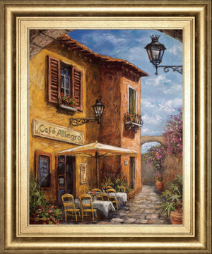 Courtyard CafÃå By Surridge, M 22X26 Framed Print