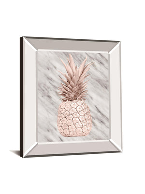 Rose Gold Pineapple On Gray Marble By Nature Magick 22X26 Mirror Frame Print