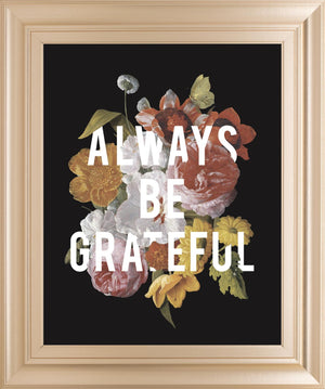 Floral Sentiment I Black By Wild Apple Portfolio 22X26 Framed Print