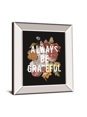 Floral Sentiment I Black By Wild Apple Portfolio 22X26 Mirror Frame Print