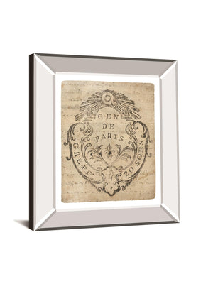 Letter Crest Iia Vintage V2 By Wild Apple Portfolio 22X26 Mirror Frame Print