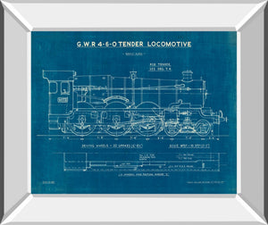 Locomotive Blueprint I By Wild Apple Portfolio 22X26 Mirror Frame Print