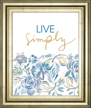 Live Simply Floral By Anidel Sol 22X26 Framed Print