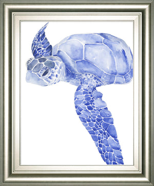 Ultramarine Sea Turtle I By Jennifer Paxton Parker 22X26 Framed Print