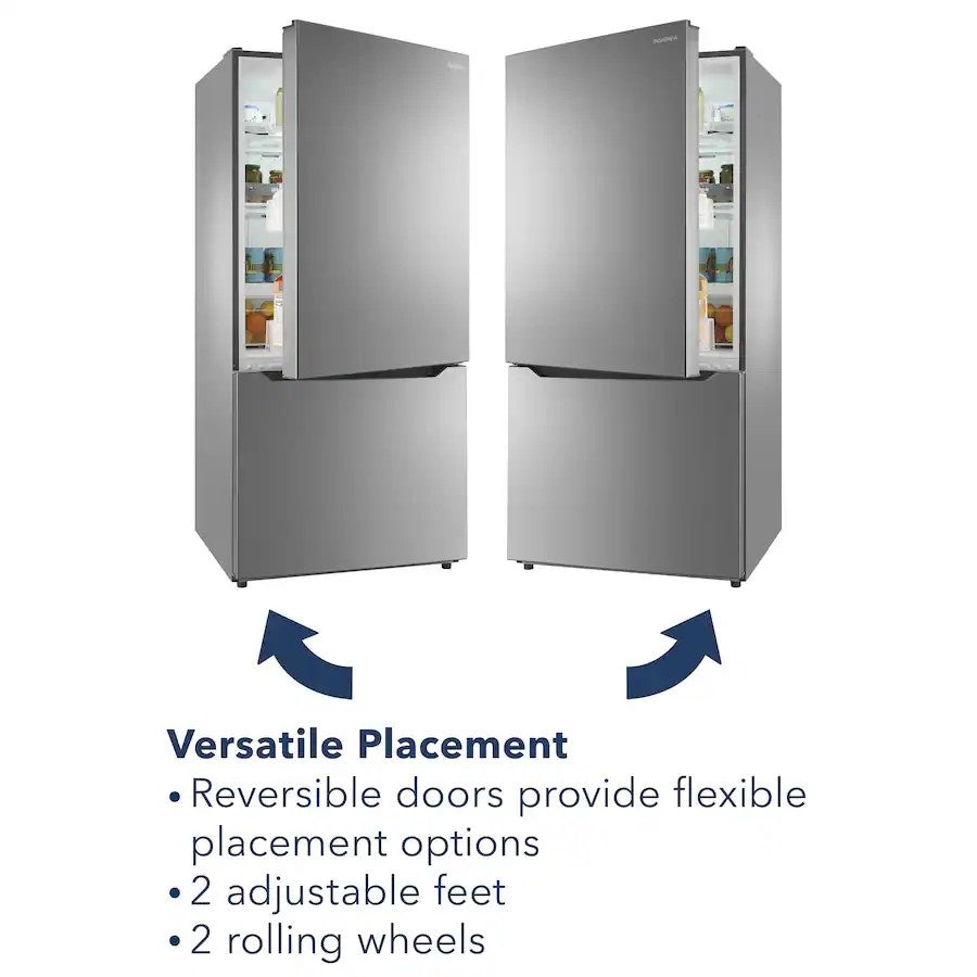 Insignia™ - 30 in. Wide 18.6 Cu. Ft. Bottom Freezer Refrigerator with ENERGY STAR Certification - Stainless Steel