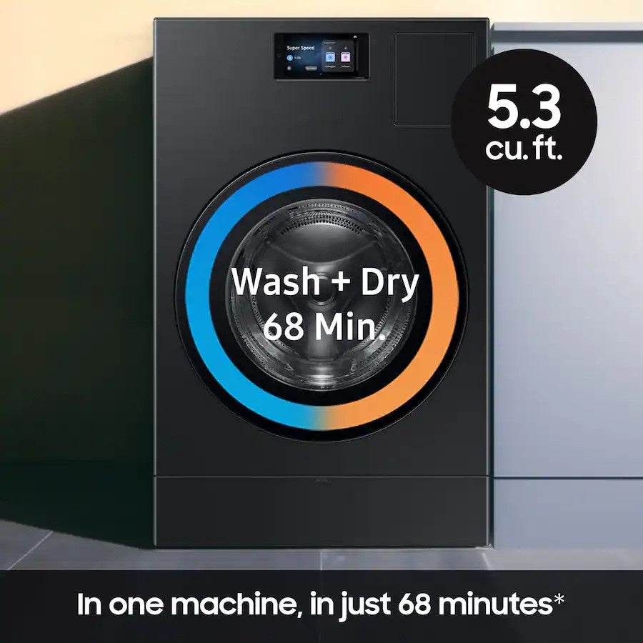 Samsung - 5.3 cu. ft. Bespoke AI Vented Smart All-In-One Washer/Electric Dryer Combo with AI Home - Brushed Black