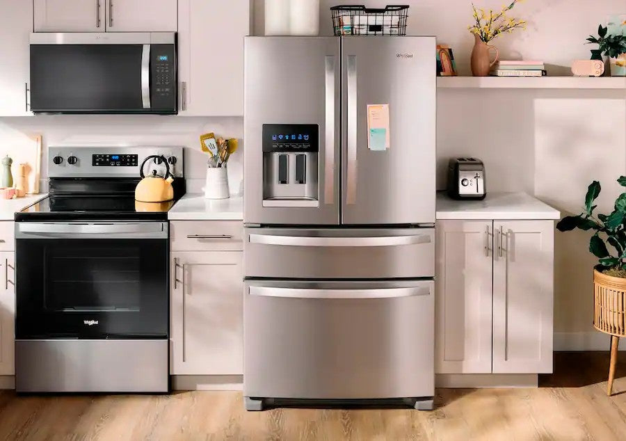 Whirlpool - 36 in. Wide 25 cu. ft. Wide French Door Bottom Mount Refrigerator with Two-Tier Freezer Storage - Stainless Steel