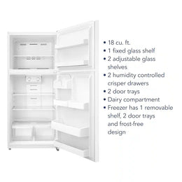 Insignia™ - 30 in. Wide 18 Cu. Ft. Top-Freezer Refrigerator with Handles - White