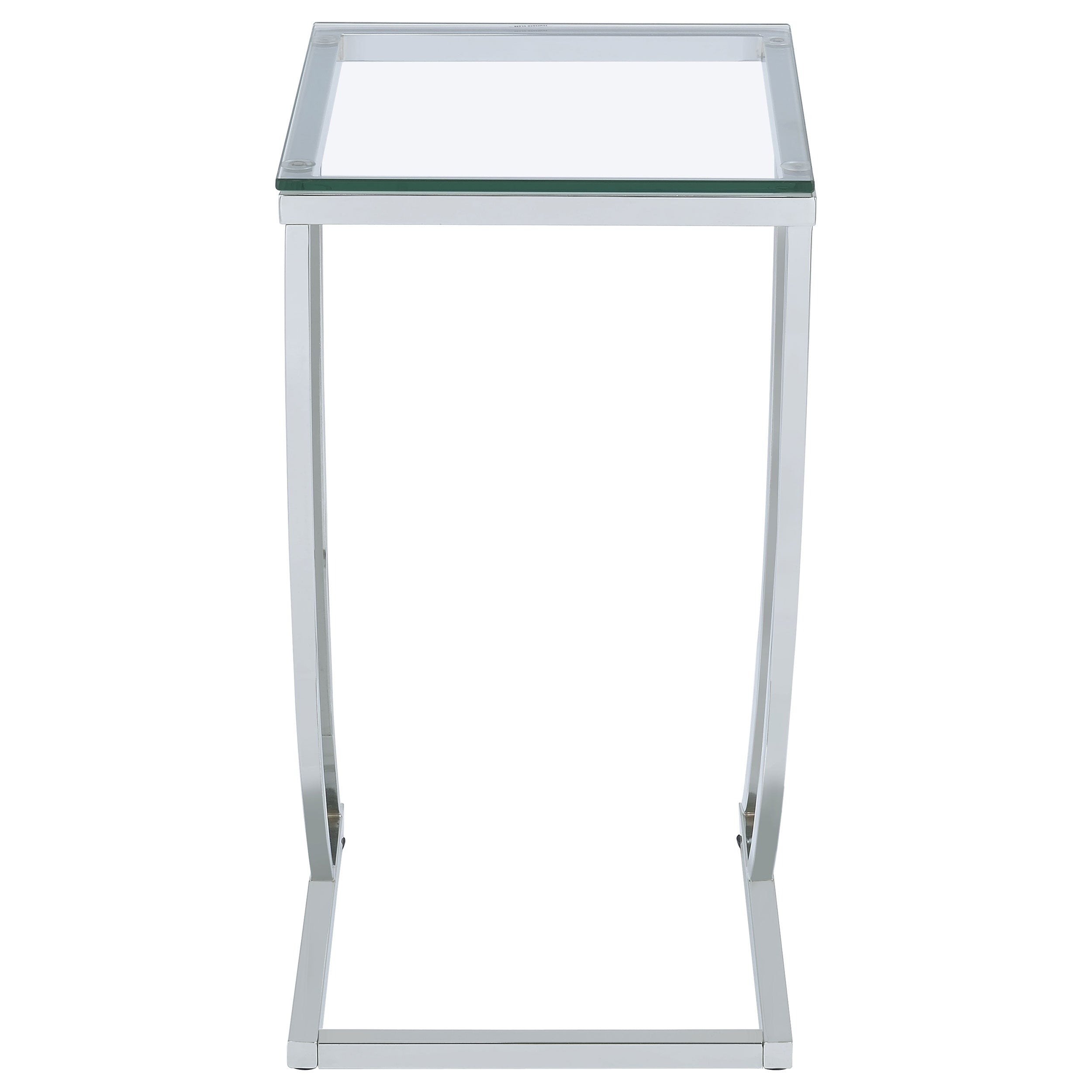Cayden Rectangular Glass Top Sofa Side Table Chrome