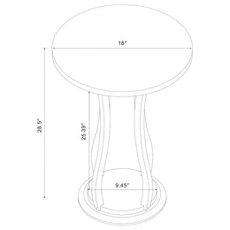 Elton Round Faux Marble Top Accent Side Table Brown