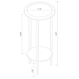Kirk 1-shelf Round Wood Plant Stand Side Table Espresso