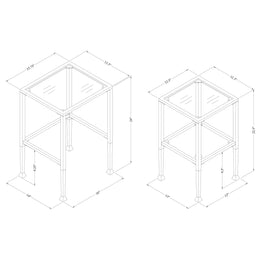 Leilani Glass Top Nesting Table Set Black