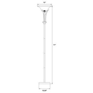 Archie 71-inch Frosted Torchiere Floor Lamp Brushed Steel