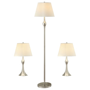 Griffin Floor and Table Lamp Set Brushed Nickel