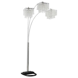 Miriam 90-inch Hanging Crystal Arc Floor Lamp Chrome