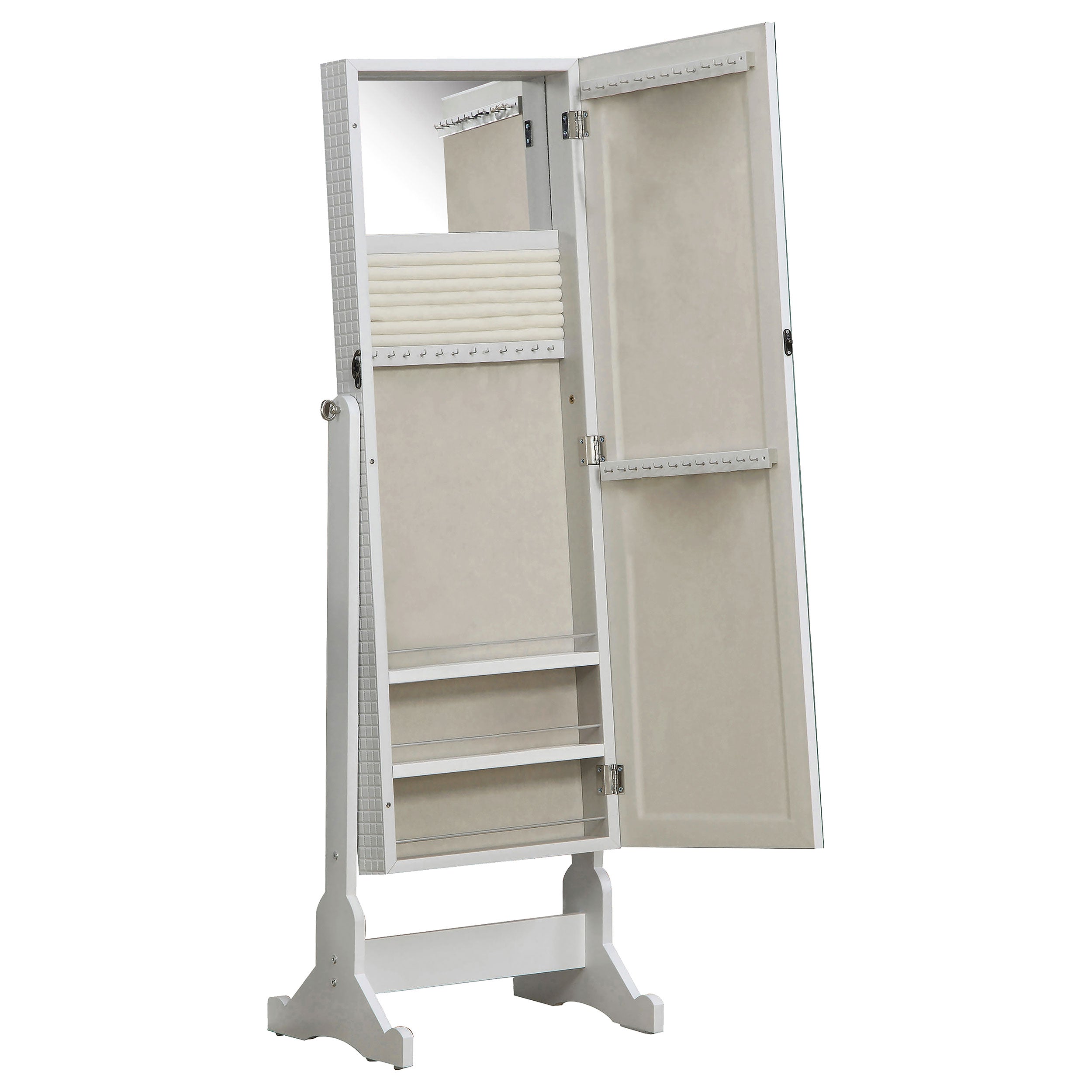 Yvonne Cheval Mirror with Jewelry Storage Dove Grey