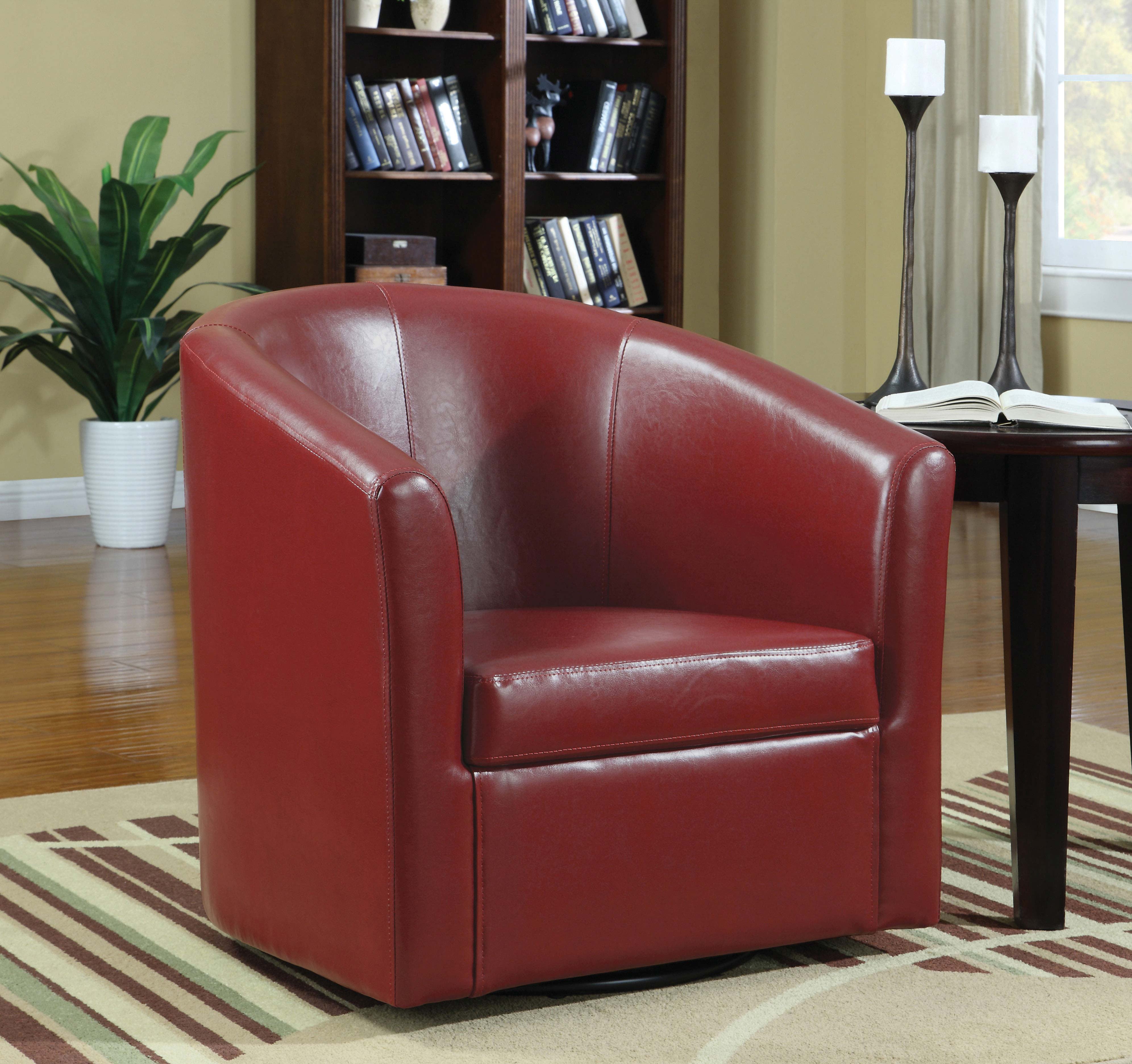 Turner Upholstered Barrel Back Swivel Chair Champagne