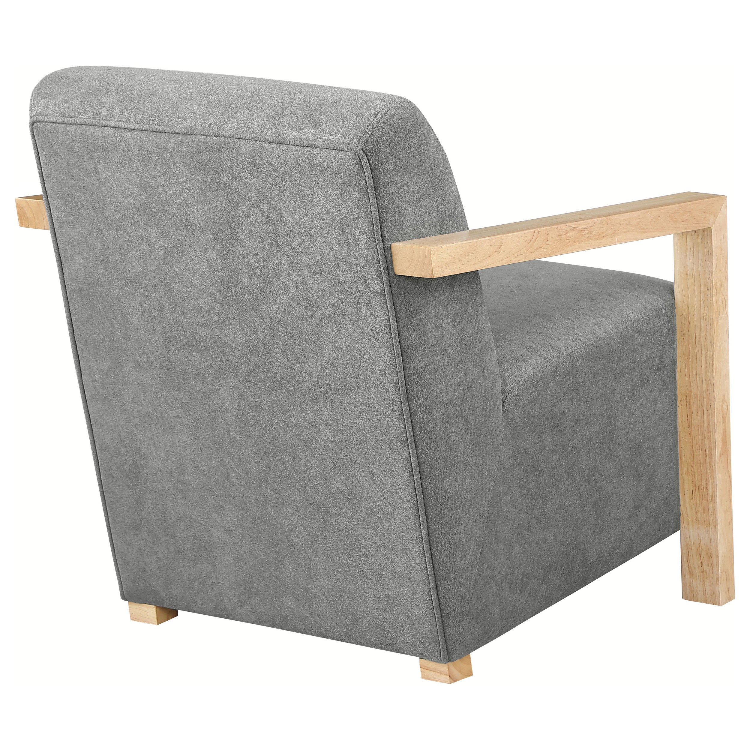 Diego Upholstered Accent Arm Chair with Wood Arms Honey